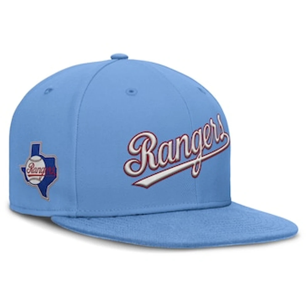 Men's Nike Light Blue Texas Rangers Cooperstown True Performance Fitted Hat