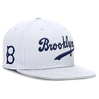 Men's Nike White Brooklyn Dodgers Cooperstown True Performance Fitted Hat