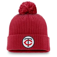 Men's Nike Red Minnesota Twins Cooperstown Collection Patch Cuffed Knit Hat with Pom