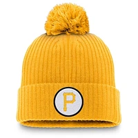 Men's Nike Gold Pittsburgh Pirates Cooperstown Collection Patch Cuffed Knit Hat with Pom