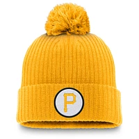 Men's Nike Gold Pittsburgh Pirates Cooperstown Collection Patch Cuffed Knit Hat with Pom