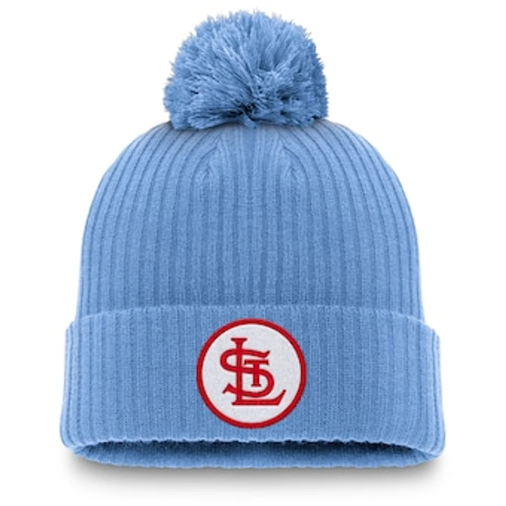 Men's Nike Light Blue St. Louis Cardinals Cooperstown Collection Patch Cuffed Knit Hat with Pom