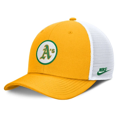 Men's Nike  Gold Oakland Athletics Cooperstown Collection Rise Trucker Adjustable Hat