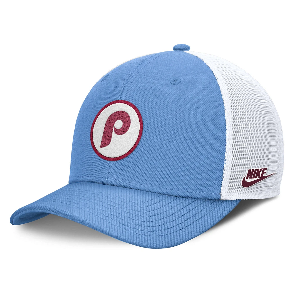 Men's Nike  Light Blue Philadelphia Phillies Cooperstown Collection Rise Trucker Adjustable Hat