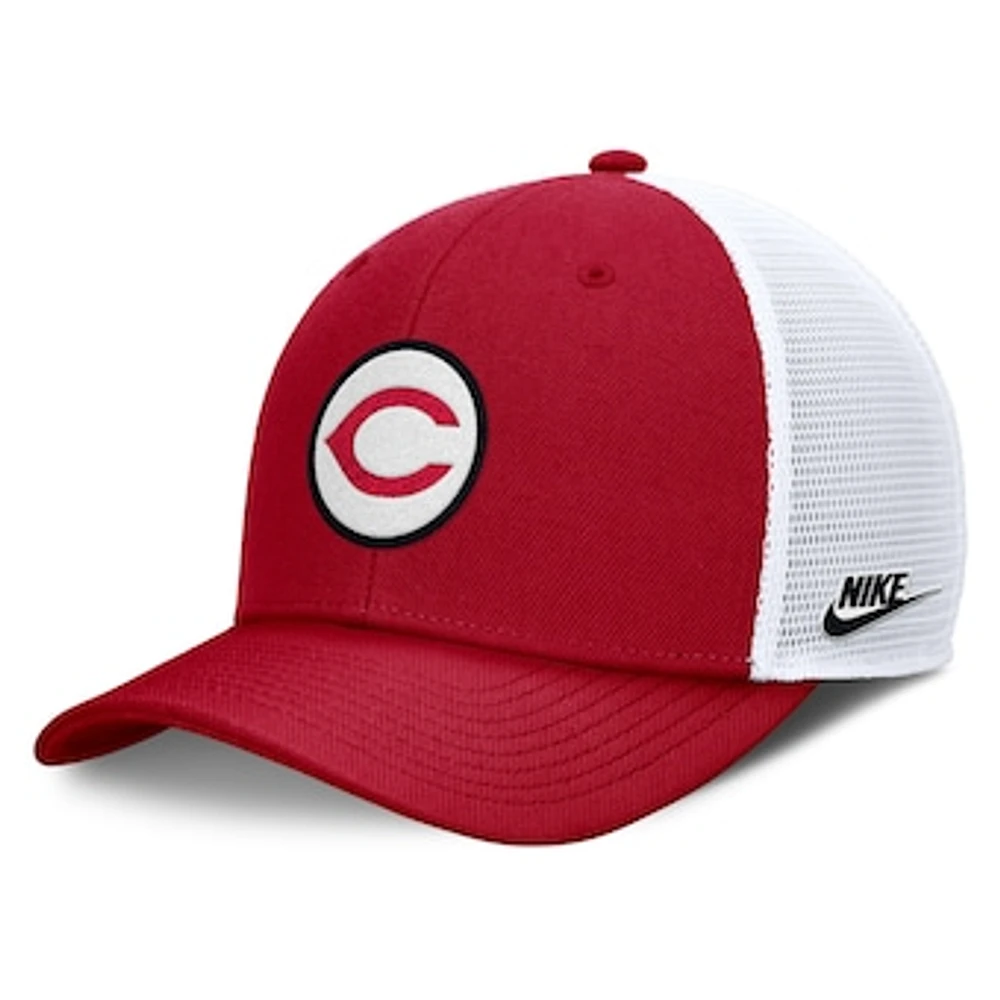 Men's Nike  Red Cincinnati Reds Cooperstown Collection Rise Trucker Adjustable Hat