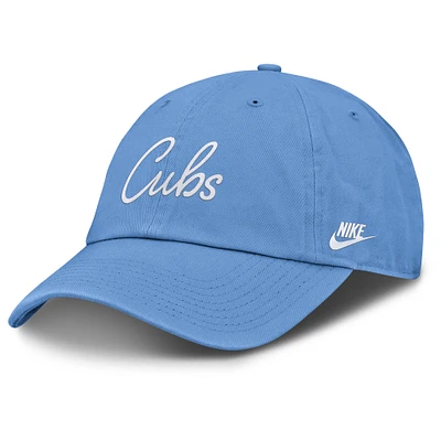 Women's Nike  Light Blue Chicago Cubs Cooperstown Club Script Adjustable Hat