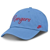 Women's Nike  Light Blue Texas Rangers Cooperstown Club Script Adjustable Hat