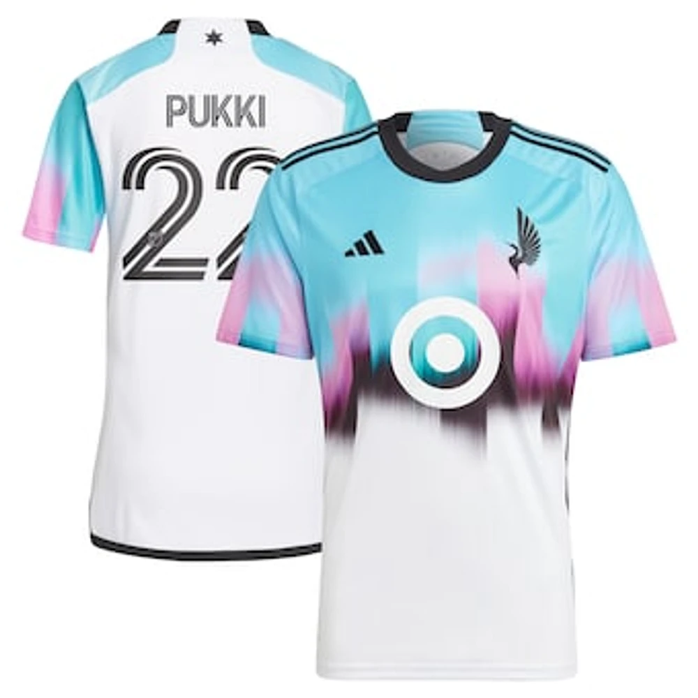 Men's adidas Teemu Pukki White Minnesota United FC 2024 The Northern Lights Kit Replica Player Jersey