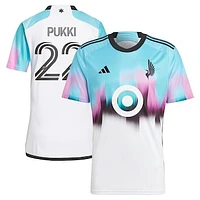 Men's adidas Teemu Pukki White Minnesota United FC 2024 The Northern Lights Kit Replica Player Jersey