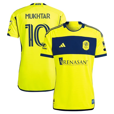 Men's adidas Hany Mukhtar Yellow Nashville SC 2024 The 615 Kit Authentic Player Jersey