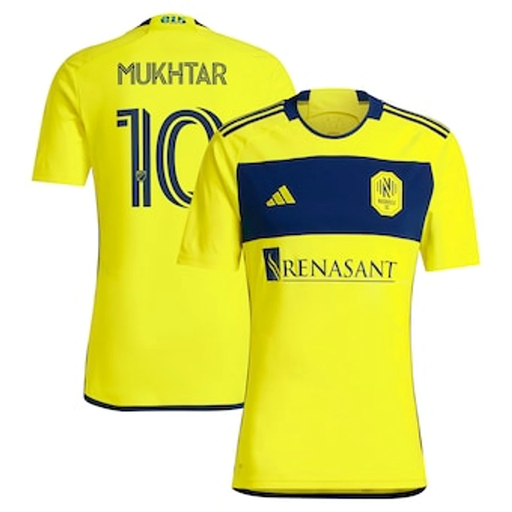 Men's adidas Hany Mukhtar Yellow Nashville SC 2024 The 615 Kit Replica Player Jersey