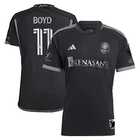 Men's adidas Tyler Boyd Black Nashville SC 2024 Man Kit Authentic Player Jersey