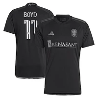 Men's adidas Tyler Boyd Black Nashville SC 2024 Man Kit Replica Player Jersey