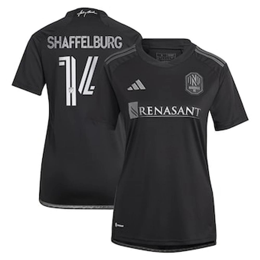 Women's adidas Jacob Shaffelburg Black Nashville SC 2024 Man Kit Replica Player Jersey