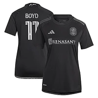 Women's adidas Tyler Boyd Black Nashville SC 2024 Man Kit Replica Player Jersey