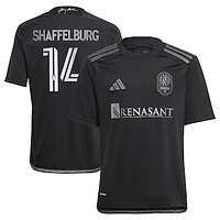 Youth adidas Jacob Shaffelburg Black Nashville SC 2024 Man Kit Replica Player Jersey