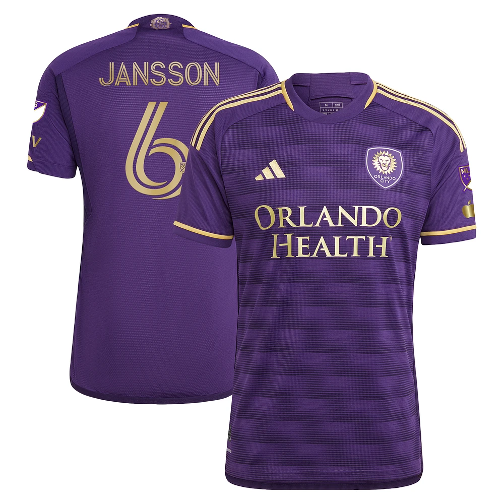 Men's adidas Robin Jansson Purple Orlando City SC 2024 The Wall Kit Authentic Player Jersey