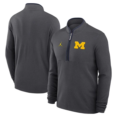 Men's Jordan Brand Anthracite Michigan Wolverines Victory Half-Zip Sweatshirt