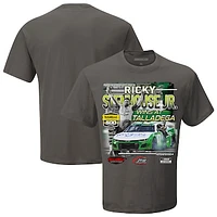 Men's Checkered Flag Sports Charcoal Ricky Stenhouse Jr. 2024 YellaWood 500 Race Win T-Shirt