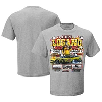 Men's Checkered Flag Sports Gray Joey Logano 2024 South Point 400 Race Win T-Shirt