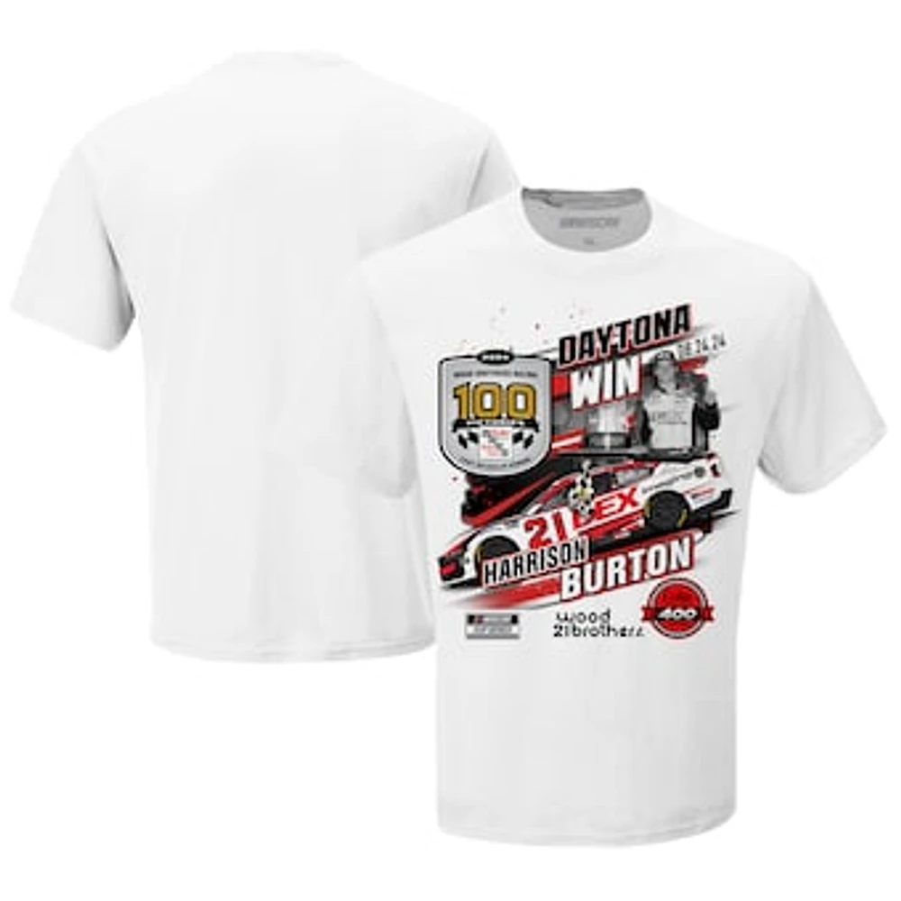 Men's Checkered Flag Sports White Harrison Burton 2024 Coke Zero Sugar 400 Race Winner T-Shirt