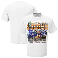 Men's Checkered Flag Sports White Joey Logano 2024 Quaker State 400 Race Winner T-Shirt