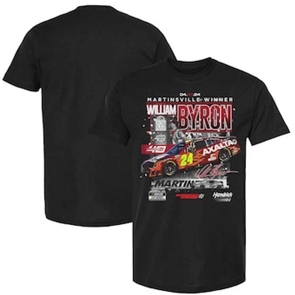 Men's Checkered Flag Sports Black William Byron 2024 Cook Out 400 Race Win T-Shirt