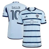 Men's adidas Daniel Salloi Light Blue Sporting Kansas City Hoops 4.0 Authentic Player Jersey