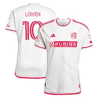 Men's adidas Eduard Löwen White St. Louis City SC 2024 The Confluence Kit Authentic Player Jersey