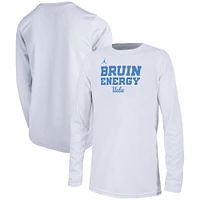 Youth Jordan Brand  White UCLA Bruins 2024 On-Court Bench Energy T-Shirt