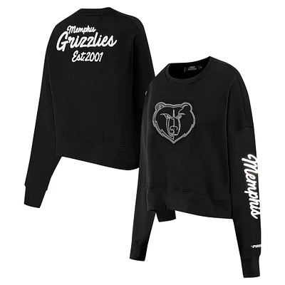 Women's Pro Standard Black Memphis Grizzlies Paint The City Cropped Pullover Sweatshirt