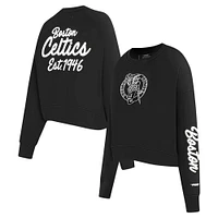 Women's Pro Standard Black Boston Celtics Paint The City Cropped Pullover Sweatshirt