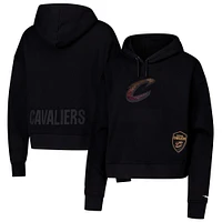 Women's Pro Standard Black Cleveland Cavaliers Jewels Cropped Pullover Hoodie