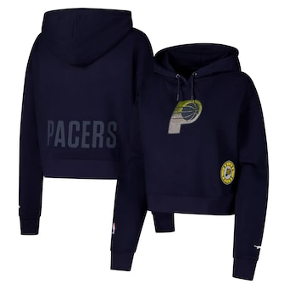 Women's Pro Standard Navy Indiana Pacers Jewels Cropped Pullover Hoodie