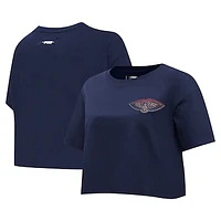 Women's Pro Standard Navy New Orleans Pelicans Jewels Boxy Cropped T-Shirt