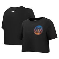 Women's Pro Standard Black New York Knicks Jewels Boxy Cropped T-Shirt