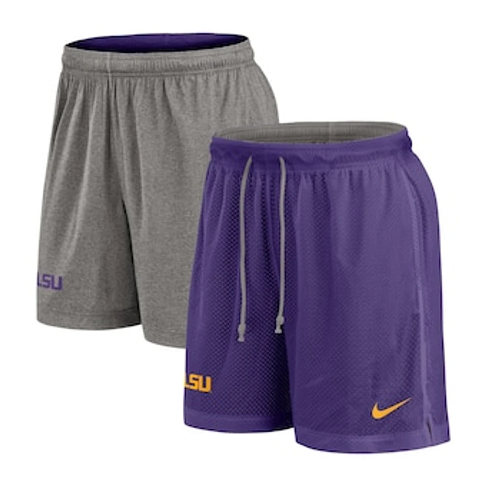 Men's Nike Purple/Heather Gray LSU Tigers Player Reversible Shorts