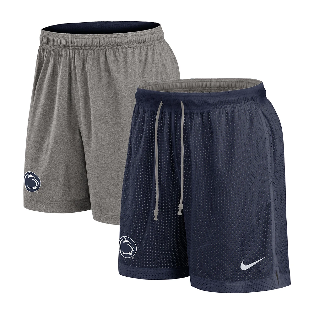 Men's Nike Navy/Heather Gray Penn State Nittany Lions Player Reversible Shorts