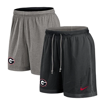 Men's Nike Black/Heather Gray Georgia Bulldogs Player Reversible Shorts