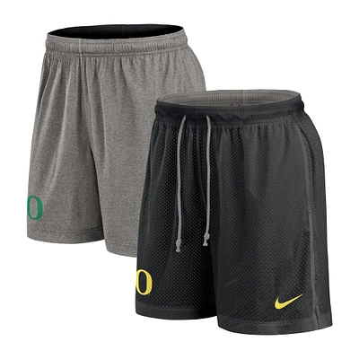 Men's Nike Black/Heather Gray Oregon Ducks Player Reversible Shorts