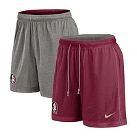 Men's Nike Garnet/Heather Gray Florida State Seminoles Player Reversible Shorts