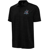 Men's Antigua  Heather Black Miami Marlins Layout Polo
