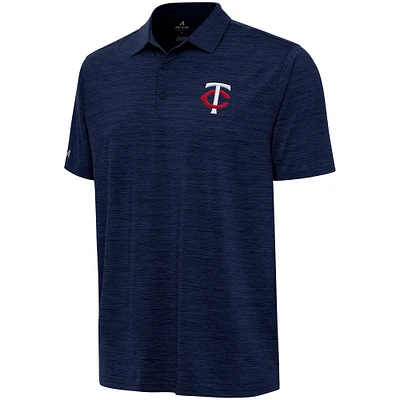 Men's Antigua  Heather Navy Minnesota Twins Layout Polo
