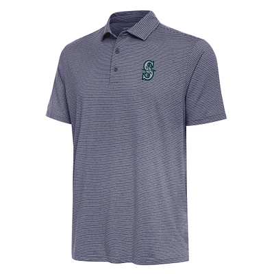 Men's Antigua  Heather Navy Seattle Mariners Scheme Polo