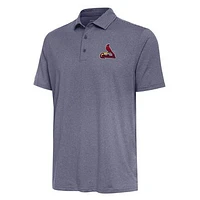 Men's Antigua  Heather Navy St. Louis Cardinals Scheme Polo