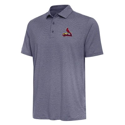 Men's Antigua  Heather Navy St. Louis Cardinals Scheme Polo