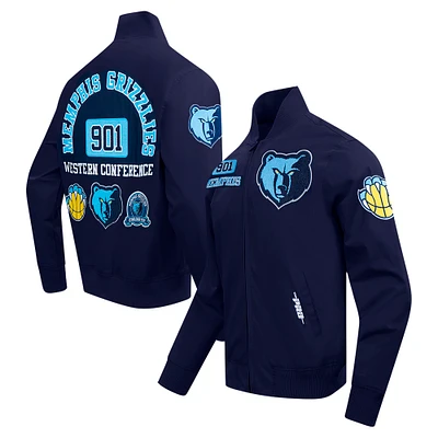 Men's Pro Standard Navy Memphis Grizzlies Area Code Twill Full-Zip Jacket