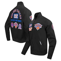 Men's Pro Standard Black New York Knicks Area Code Twill Full-Zip Jacket