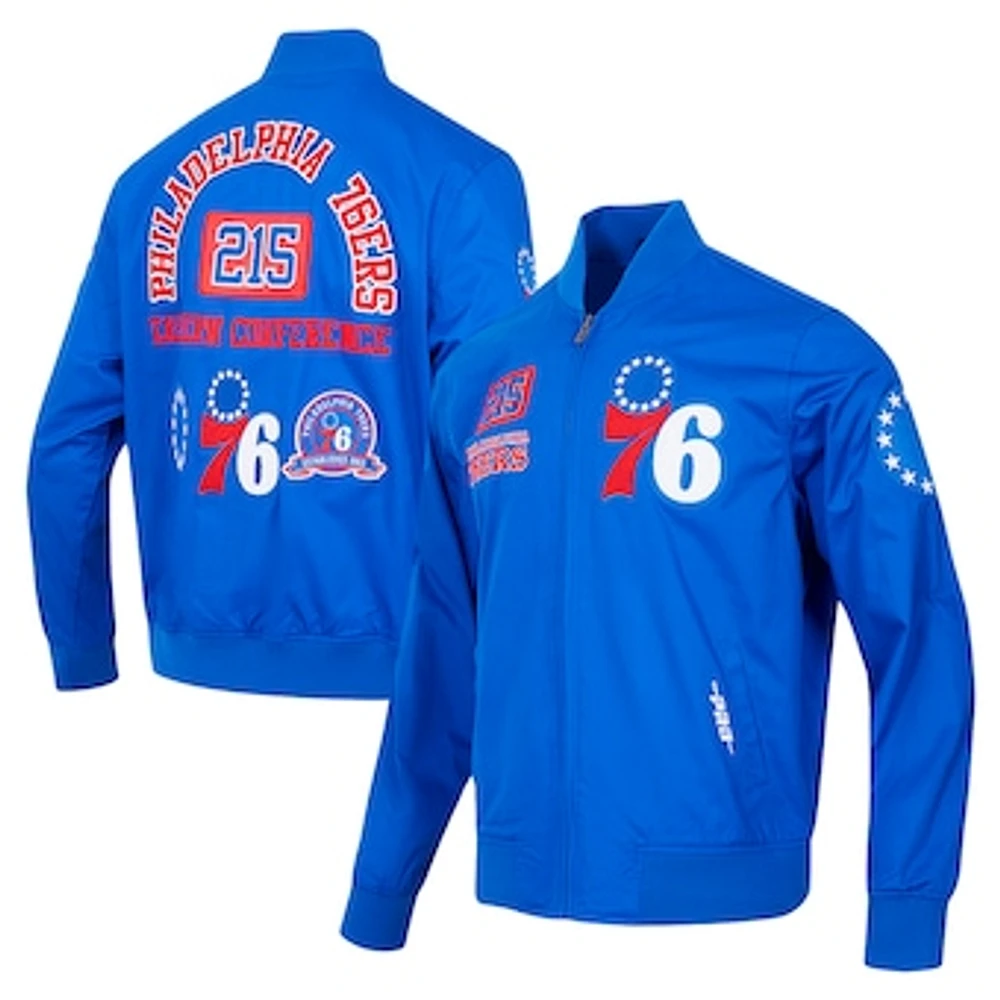 Men's Pro Standard Royal Philadelphia 76ers Area Code Twill Full-Zip Jacket