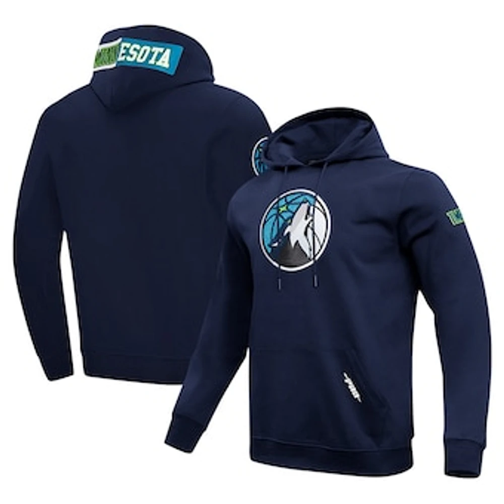 Men's Pro Standard Navy Minnesota Timberwolves Split Logo Pullover Hoodie